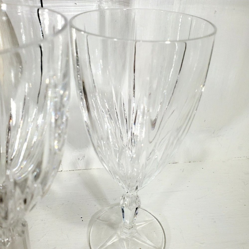 Pair Mikasa Icicles Water Goblet & Ice Tea Glass mixed set - Picture 5 of 8